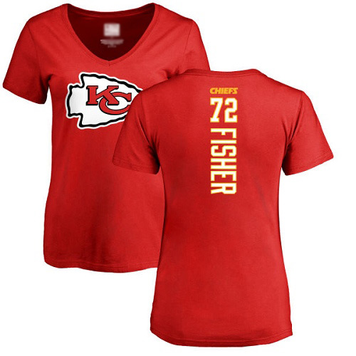 Women Football Kansas City Chiefs #72 Fisher Eric Red Backer T-Shirt->women nfl jersey->Women Jersey